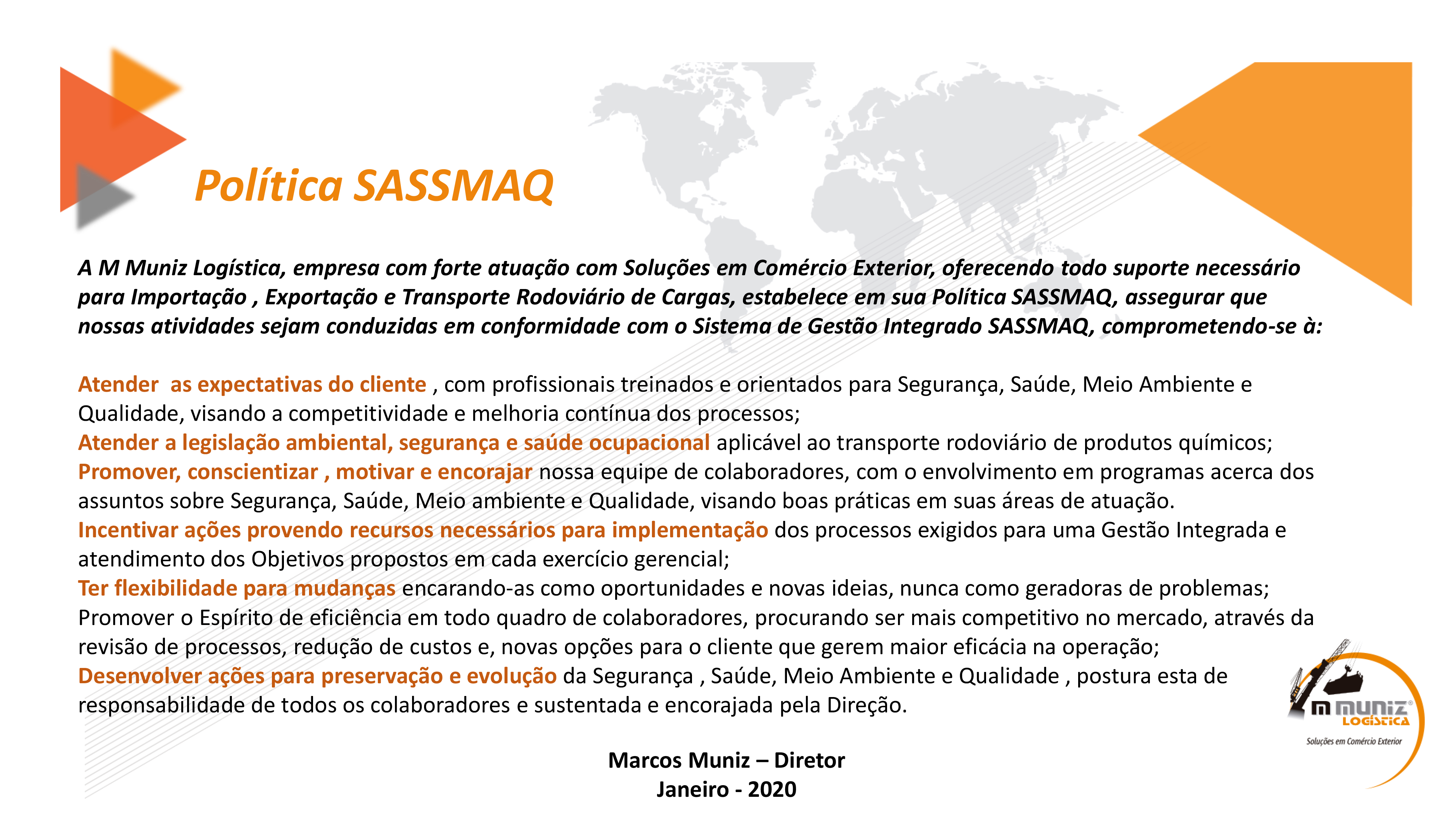 Política da <span>SASSMAQ</span>